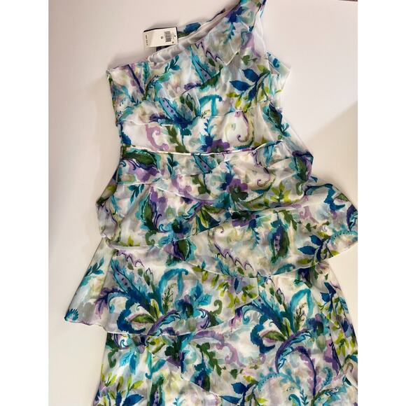 Lauren Ralph Lauren Marcellus One Shoulder Floral Georgette Gown Size 16 NWT - Picture 7 of 11
